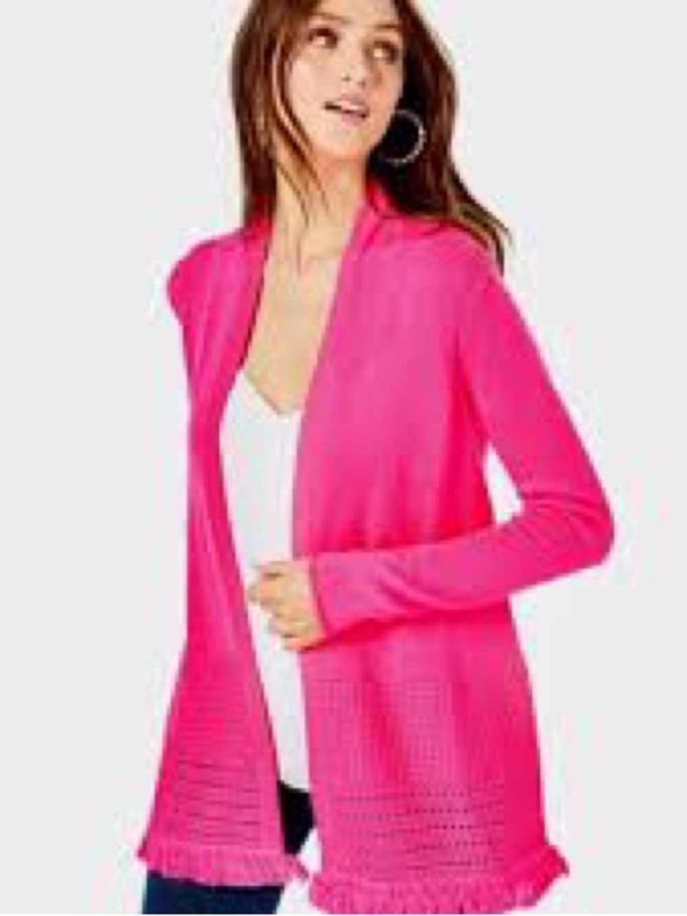 Lilly Pulitzer Open-Front Noble Fringe Cardigan